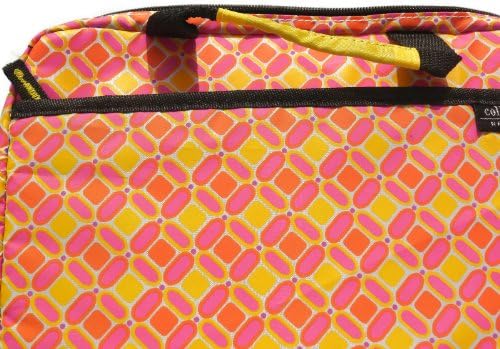 Collection New York Nylon 10.2 in Sleeve for Ipad and Ipad Mini with Shoulder Strap and Zippered Closure in Pink, Yellow, and Orange