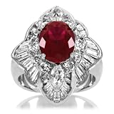 Dolores' Fancy Art Deco Inspired Ruby & Clear CZ Ring