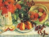 Apples and Pears - Artist: Sue Wales - Art Print Poster - With a Black Wood Frame - Image Size: 24.00 by 18.00 inches Art Print Poster - With a Black Wood Frame