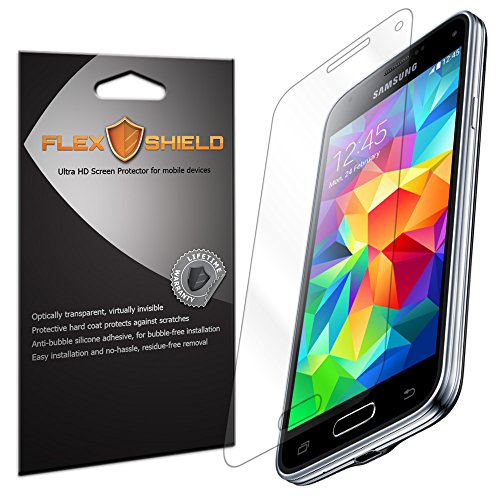 Samsung Galaxy S5 Mini Screen Protector [5-Pack], Flex Shield - Ultra Clear Japanese PET Film with Lifetime Warranty - Bubble-Free HD Clarity with Anti-Fingerprint & Scratch Resistance