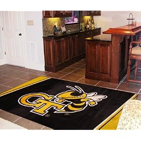 New FANMATS Georgia Tech 5 x 8 Rug Officially Licensed Chromojet Print High Quality Beautiful Pretty