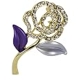 Rose Stem Crystal Diamante Brooch Pin - Blue Rose Stem Crystal Diamante Brooch Pin - Blue