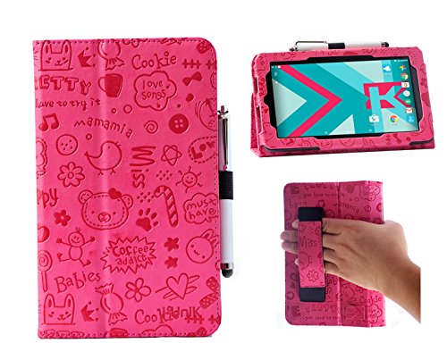 Kurio Xtreme 2 case, i-UniK CASE for 2015 Kurio Xtreme 2 Kids tablet Kickstand [Bonus Stylus] (Cute Pink)