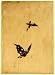 1830 Japanese Print . Butterfly and moth