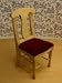 Miniature Oak Chair with a Red Velvet Seat