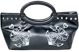 Lux De Ville Slingin Ink Anchors Away Black Clutch Tattoo Art Handbag Vinyl Purse Retro