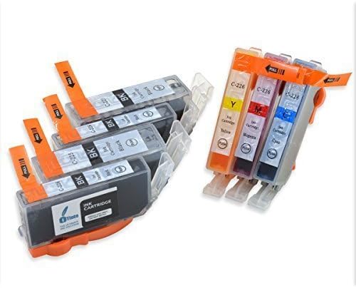 iTinte 7pc pack Compatible Ink Cartridges for Canon Ink 226 And Canon Ink 225 (2 PGI Black, 2 Photo Black, 1 Cyan, 1 Magenta, 1 Yellow). For Canon Pixma ip4820, ip4920, CLI 226 And More!