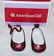 American Girl Burgany Ballerina Flats with Gold Dots