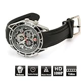 Original eyeCam spritzwassergeschützte Video und Foto Uhr FULL HD / verstecke Kamera / Hidden Camera Cam Watch waterproof mit 16 GB INTERNEM Speicher, 3 MP, Auflösung