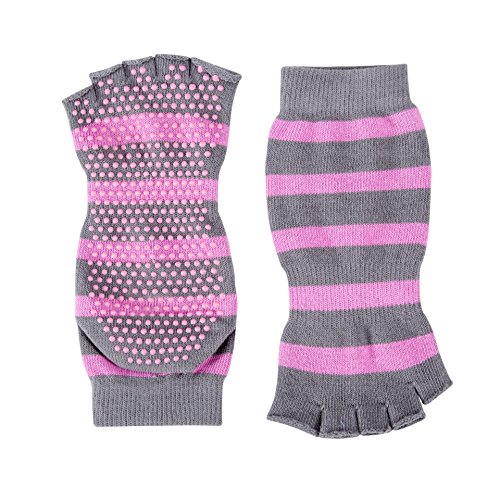 Women Yoga Socks Toeless Pilates Gym Grip Non Skid Non Slip Socks, Half-toe Sock