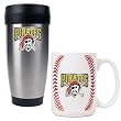 Pittsburgh Pirates MLB Stainless Steel Travel Tumbler & Game ball Ceramic Mug Set - Primary Logo by Great American Products