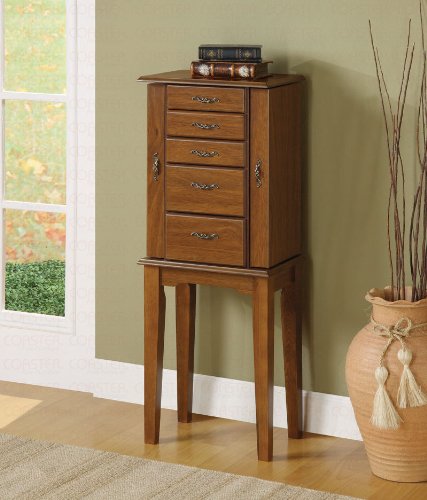 Coaster 900126 Jewelry Armoire, Brown Cherry
