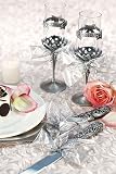 Ribbons and Roses Bride and Groom Flutes - 2 flutes per package