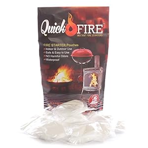 QuickFire, Instant Fire Starters. Waterproof, Odorless, Safe And Easy To Use. Survivalist Approved! Contains 25 FireStarter Pouches. (Large - 100 Pouches)