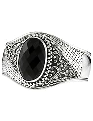 1011 Midnight Love Silver Cuff Bracelet/ Organic/ Silver Jewelry of Bali