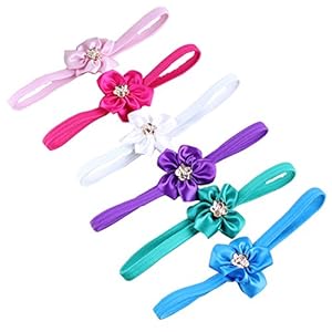 Qandsweet Baby Girl's Headbands Cloth Flower (6 Pack)
