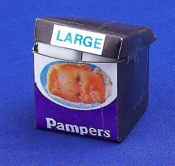 12th Scale Dolls House Nursery Accessory - Pampers Nappy Box by Dolls House Parade