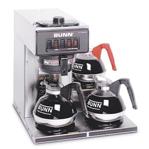BUNN 13300.0003 Pourover Coffee Brewers with 3 Warmers VP17-3 LOWER Warmers Stainless Steel Finish
