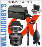 Sony SAL20F28 20mm f2.8 Wide-Angle Lens + Sony SH0013 Petal Lens Hood +Sony Deluxe Carrying Bag + Lens Pen Cleaning System + Professional 72mm Multi-Coated 3pc Essential Filter Kit and Much More! Willoughby's Est. 1898 Sony Lens Bundle