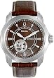 Automatic Brown Dial Skeleton Display Brown Leather Strap