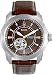 Automatic Brown Dial Skeleton Display Brown Leather Strap