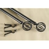 A&F Rod D�cor - NEW Decorative Curtain Rod #62, 48-84 inch, Black by 