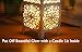 Ivenf Moroccan Style Matte White Cast Iron Handmade Square Scrollwork Candle Lantern