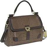 Etienne Aigner Geneva Croco Two-tone Flap Tote