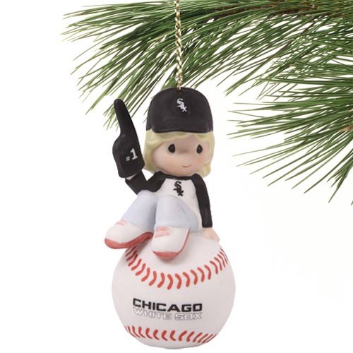 Precious Moments Chicago White Sox Girl on Baseball Ornament