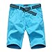 TISUN Mens All Season Casual Regular Fit Belted Flat-front Golf Khaki Shorts
