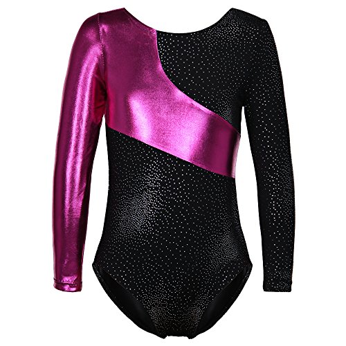 Long Sleeves Rainbow Stripes Starry Sky Dancing Athletic Leotard for Little Girl