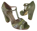 Kenneth Cole New York - Kenneth Cole New York Patch It Up Green T Strap Heels