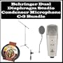 Behringer C-3 Dual Diaphragm Studio Condenser Microphone Kit with Euro Boom Mic Stand ,XLR Cable and Pop Blocker
