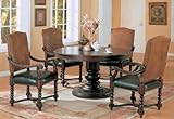 IMAGE OF 5pc Dining Table & Chairs Set with Detailed Styling Cherry Brown Finish