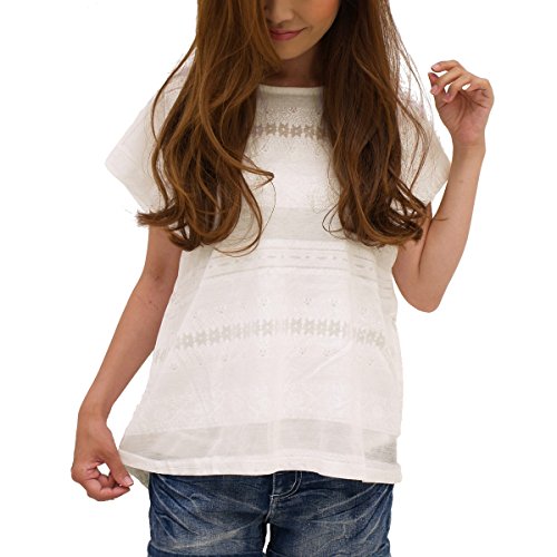 (ジュエル)[top70095]jewel レース柄ゆったりエンビTシャツ
