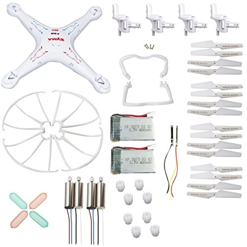 AVAWO Original Syma X5 X5C X5C-1 Quadcopter Spare Parts Crash Pack Kit Replacement, White(As shown)
