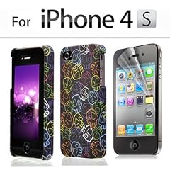 ATC neu Design Hartcoverh�lle Apple iPhone 4 iphone 4S bunt Schutzfolie inklusiv