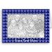 Card Template - Blue Mosaic Stars Border
