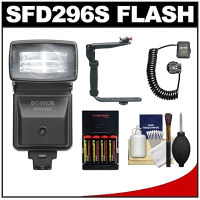 Bower SFD296S Digital Automatic Zoom Bounce Flash with Flip Bracket + Cord + Batteries + Cleaning Kit for Sony Alpha A33, A35, A55, A290, A390, A230, A550, A560, A580, A850 Digital SLR Cameras