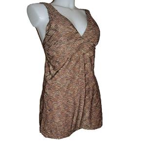 Buy Anne Cole 2 Piece Long Tankini Swimdress Swimsuit, Bronze by Anne Cole