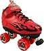 Sure Grip Rock Speed Freaks Hot Red Boots with Black Flames and Red Outdoor Wheels Mens Boys Ladies Womens Girls Kids Childrens Youth Quad Speed Skates