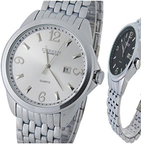 SunShine Day Curren 8071 White Male Watch Male Calendar Watch Fashion Brief Stainless Steel Watch