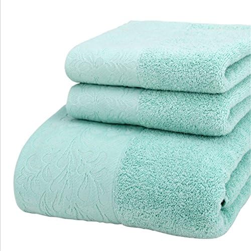 Romroyal Class A Eco-friendly 3-Piece 100% Combed Cotton Towel Set(Wakatake green)
