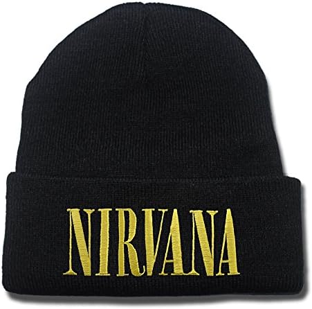 HAIHONG Nirvana Rock Band Logo Beanie Fashion Unisex Embroidery Beanies Skullies Knitted Hats Skull Caps