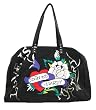 New Ed Hardy Jane Carry on Rhinestone Canvas & Leather Tote Handbag Purse~newest 2009 Collection