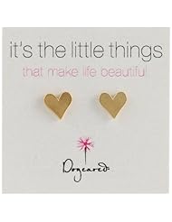 Dogeared "Its the Little Things" Gold-Plated Silver Heart Post Earrings