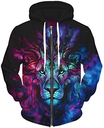 Highbest Realistic 3D Winter Thickening Matching Love Couple Hoodies Sweatshirt (Small, Lion King)
