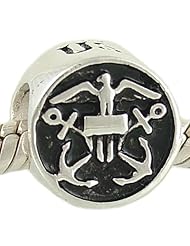Petite U.S. Navy Sterling Silver Bead for European Charm Bracelet