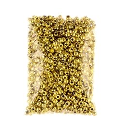 Pony Beads, Metallic Bright Gold, 6 x 9mm, 1000pc Pkg