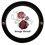Beautiful Red Roses w/ Small White Roses Floral Gem Crystal Studded Rhinestone Bling Car Truck SUV Steering Wheel Cover
